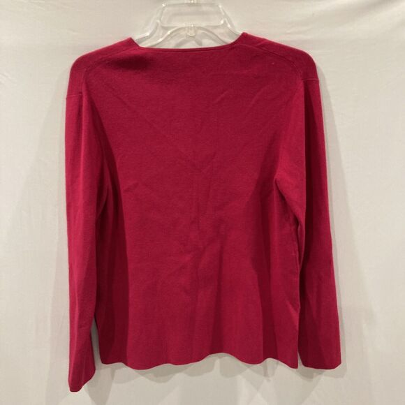 Lafayette 148 Cardigan Womens Size Small Hot Pink Stretch Knit Fly Away Snap - Picture 6 of 6